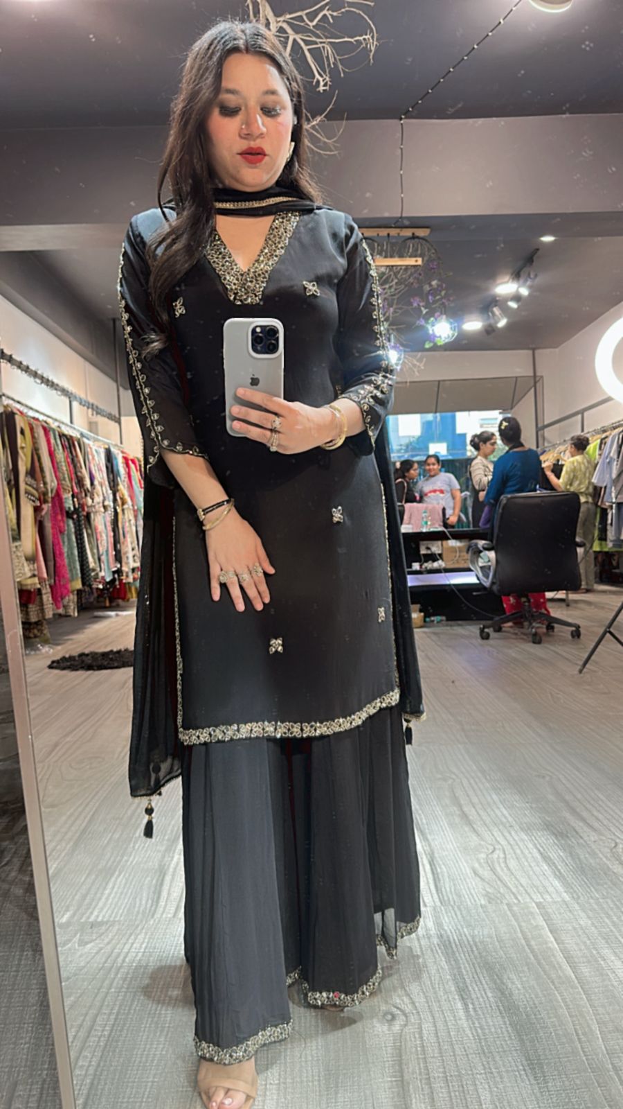Gulab Jamun Black Katdana suit
