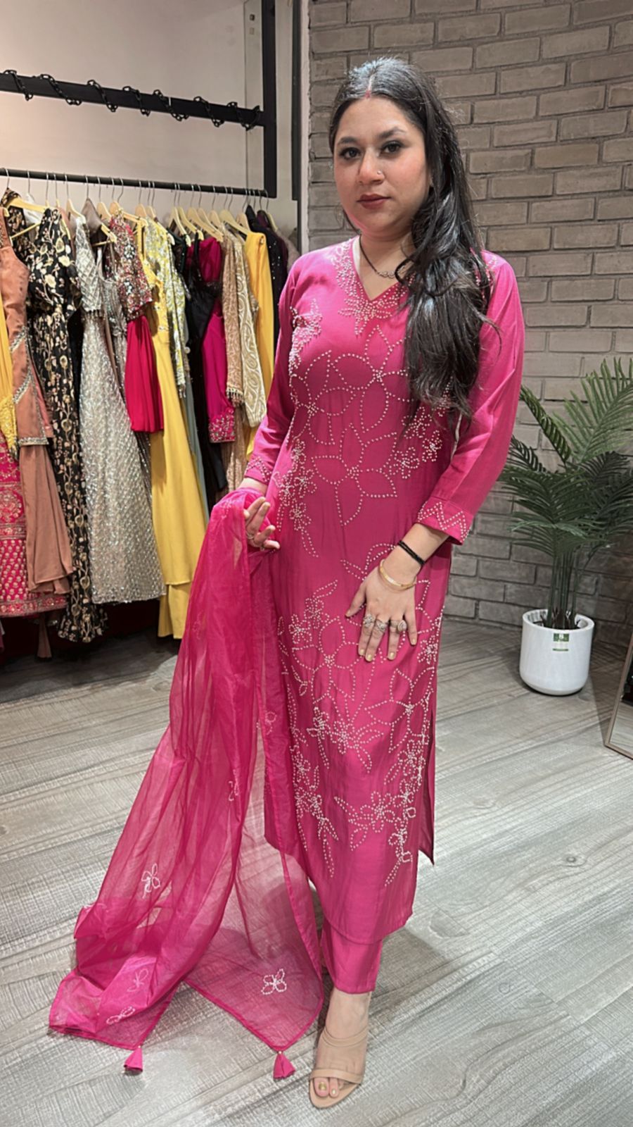 Bershka Raddish Thread Work Suit