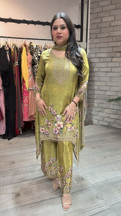 Hariyali Teej C-cut Digital Print Suit