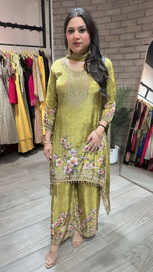 Hariyali Teej C-cut Digital Print Suit