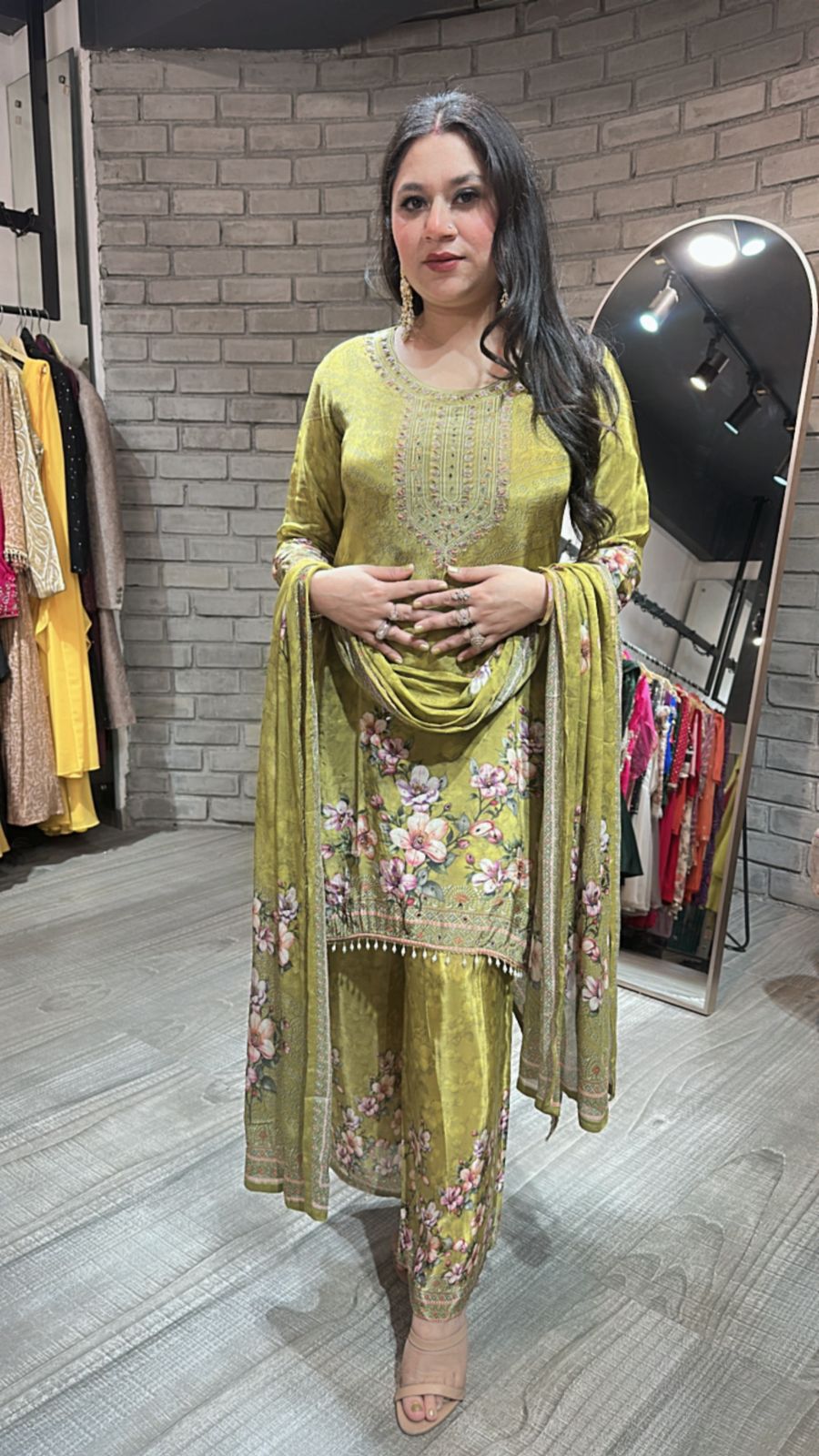 Hariyali Teej C-cut Digital Print Suit