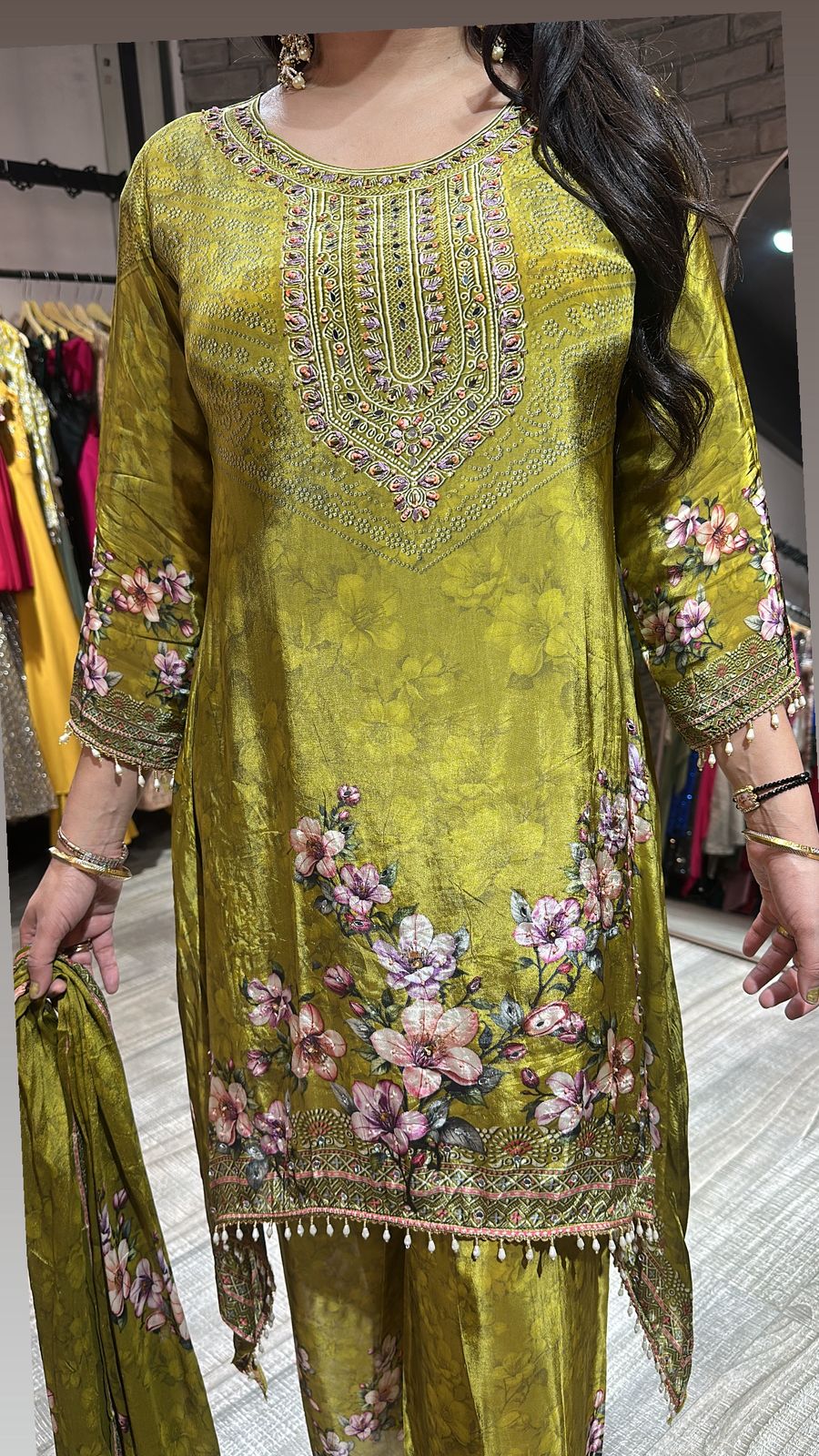 Hariyali Teej C-cut Digital Print Suit