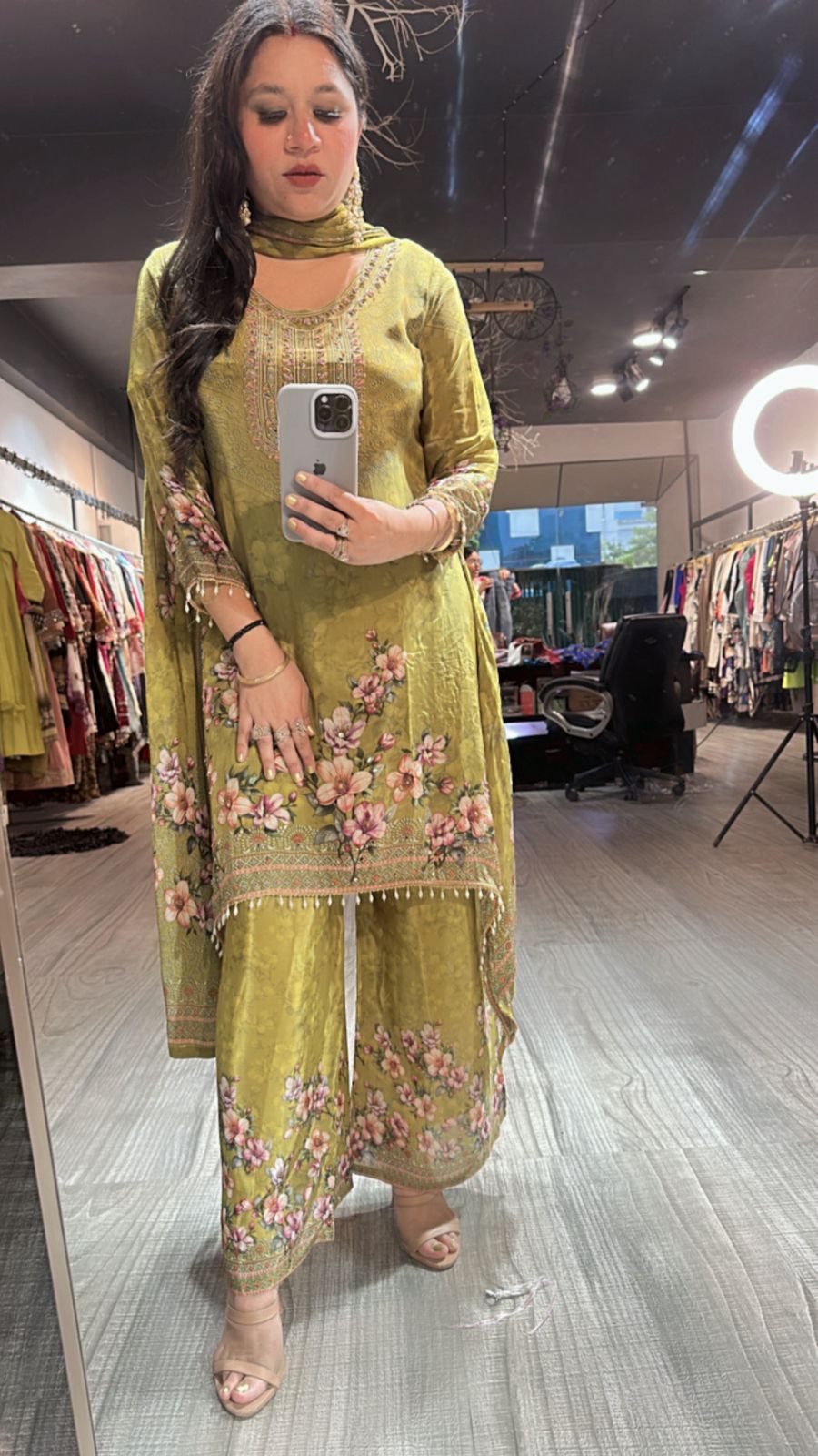Hariyali Teej C-cut Digital Print Suit
