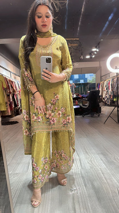 Hariyali Teej C-cut Digital Print Suit