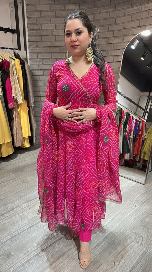 Jaipur Megenta leheria suit