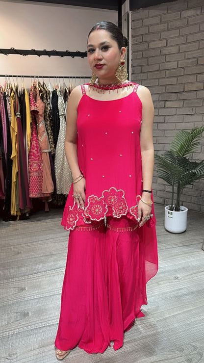 Mausam pink Indowestern suit