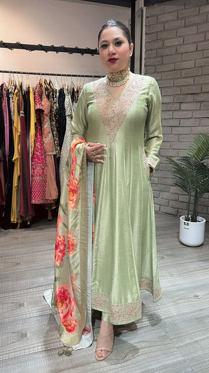 Melon pista Pocket wale Anarkali