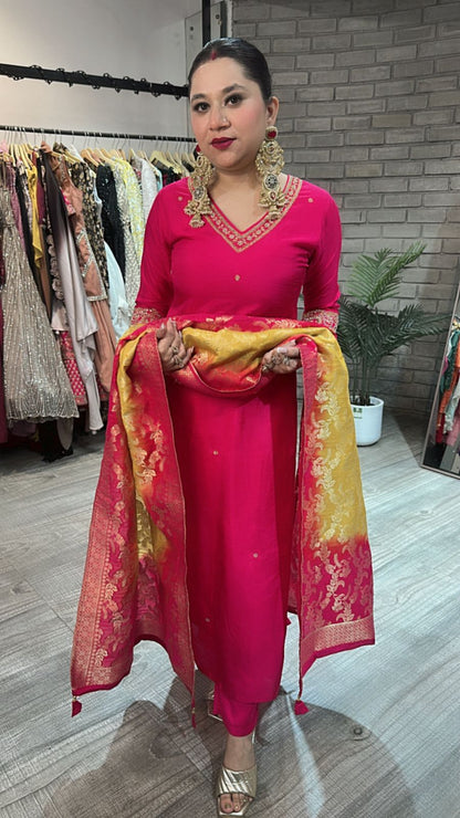 Shingar Foshia pink Dupatta Suit
