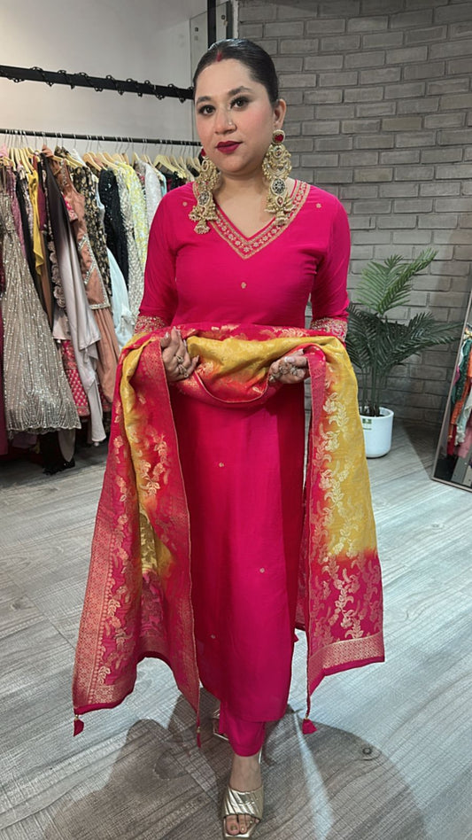 Shingar Foshia pink Dupatta Suit