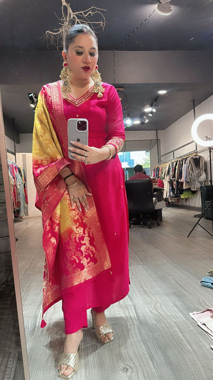 Shingar Foshia pink Dupatta Suit