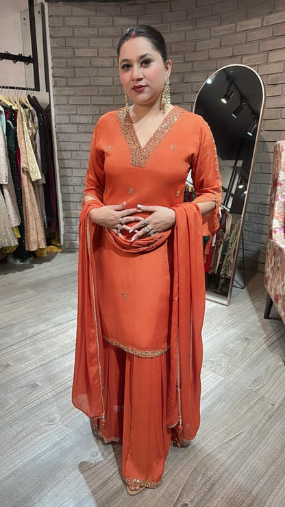Gulab Jamun Rust Katdana suit