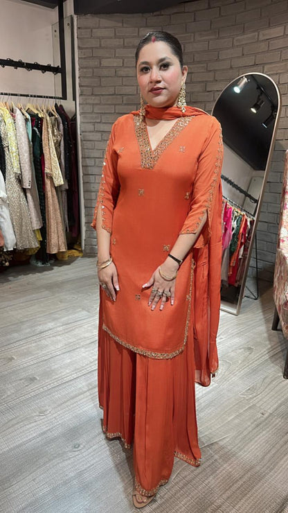 Gulab Jamun Rust Katdana suit