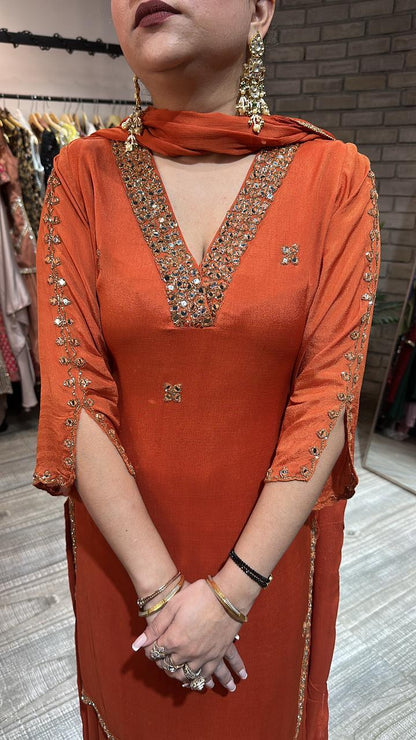 Gulab Jamun Rust Katdana suit