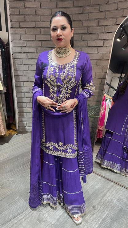 Ghevar Jamun pati work Suit