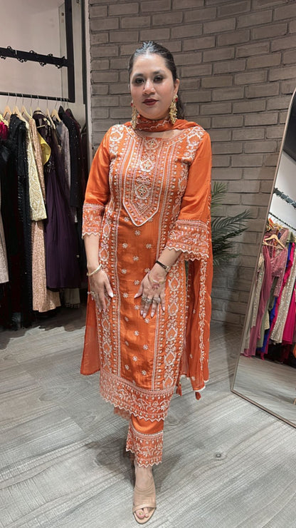 Saiyaara Rust Designer Suit