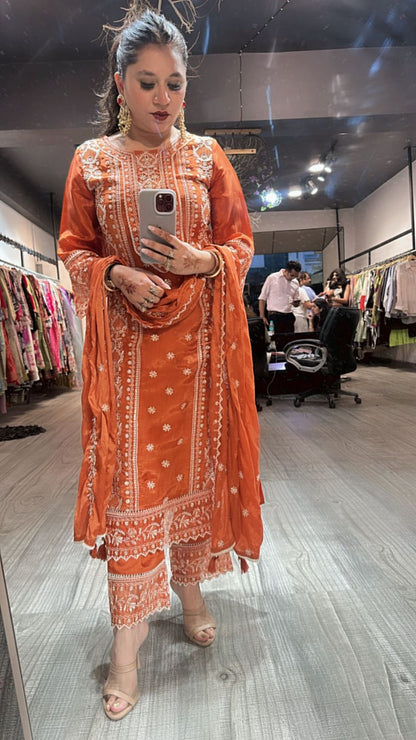 Saiyaara Rust Designer Suit