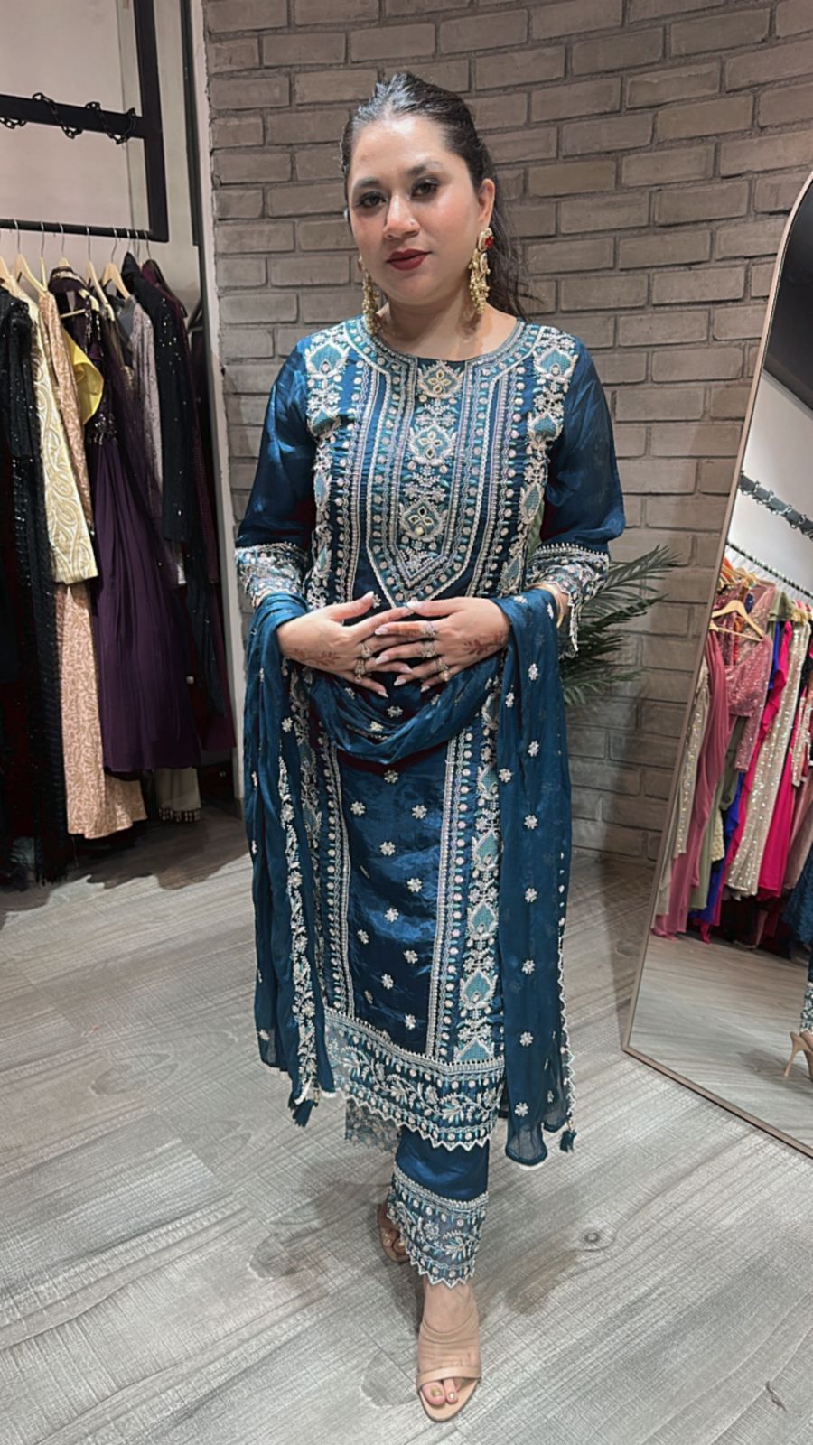 Saiyaara peacock Blue Designer Suit