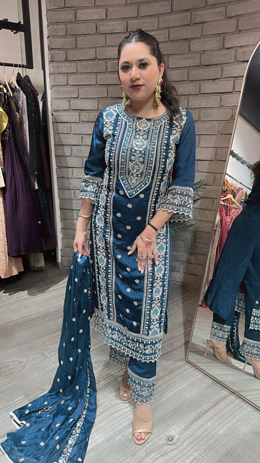 Saiyaara peacock Blue Designer Suit
