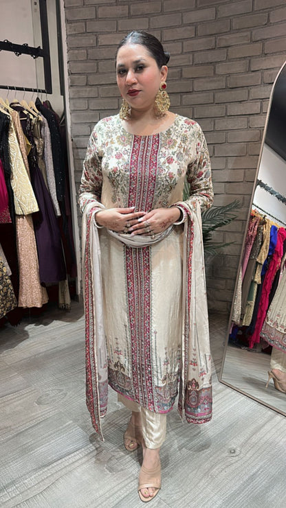 Aarzo Beige Designer Suit