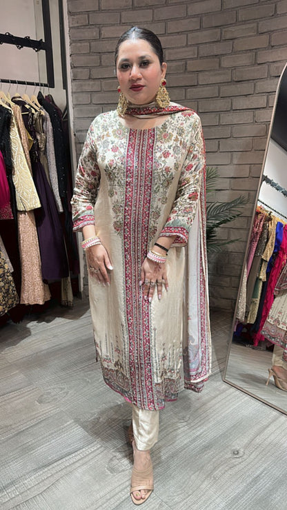 Aarzo Beige Designer Suit