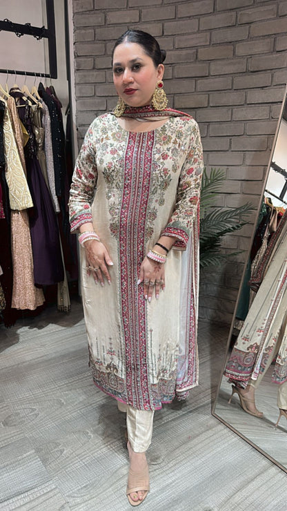 Aarzo Beige Designer Suit