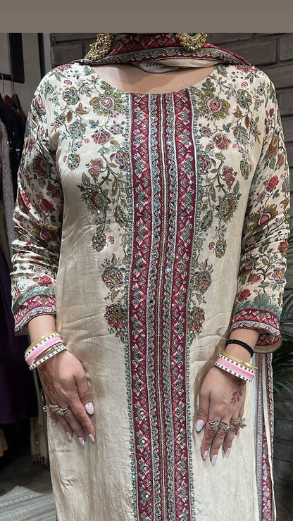 Aarzo Beige Designer Suit