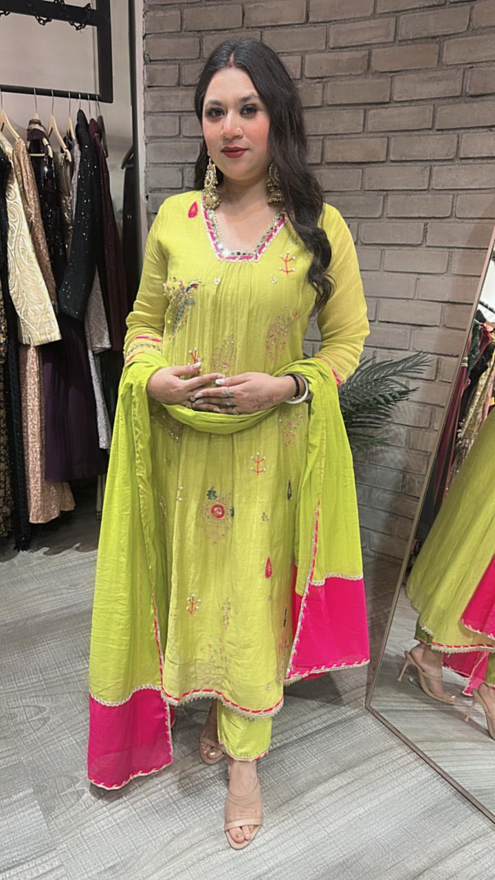 Sanobar parrot Aline Designer suit