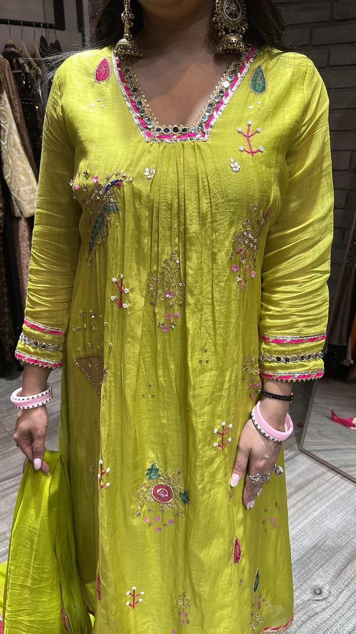 Sanobar parrot Aline Designer suit