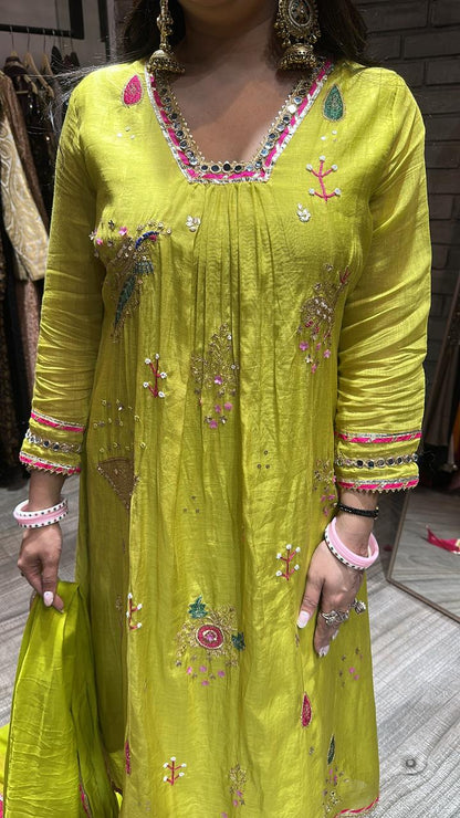 Sanobar parrot Aline Designer suit