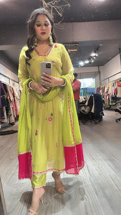 Sanobar parrot Aline Designer suit