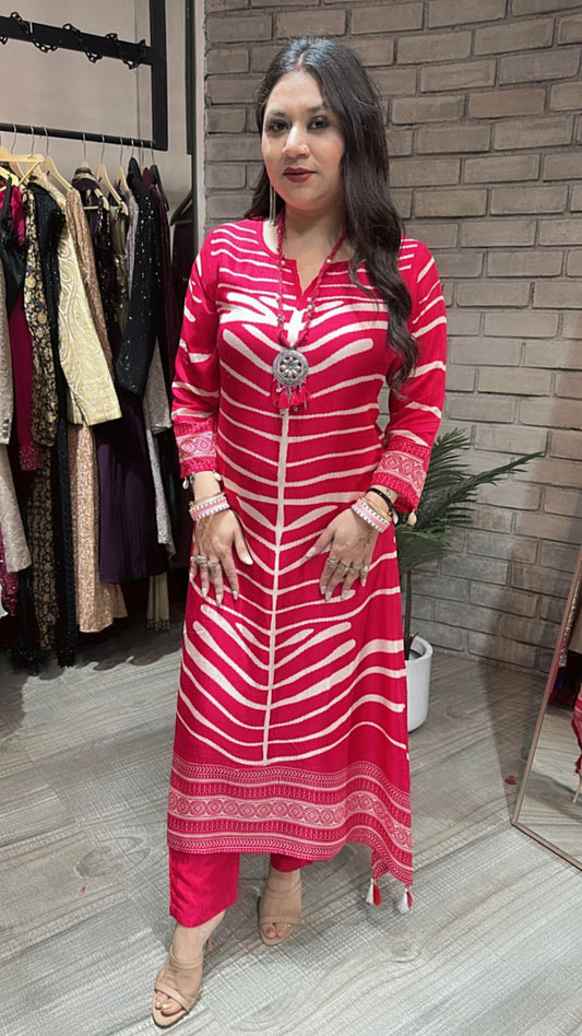 Nitya Red Tunic set with Neckpc