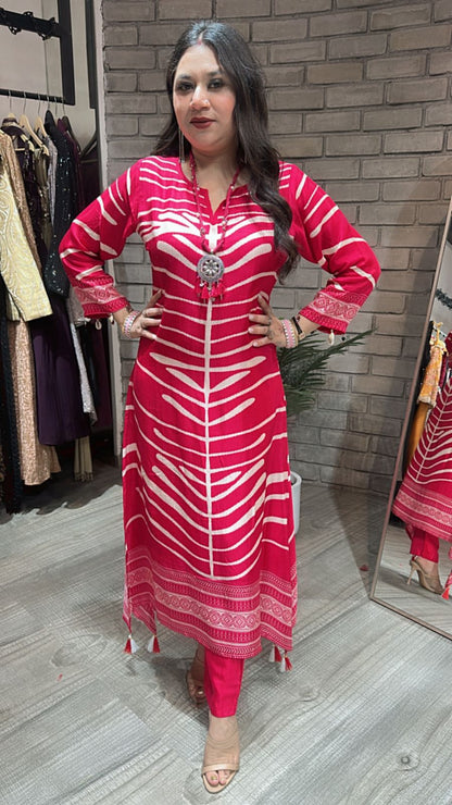 Nitya Red Tunic set with Neckpc