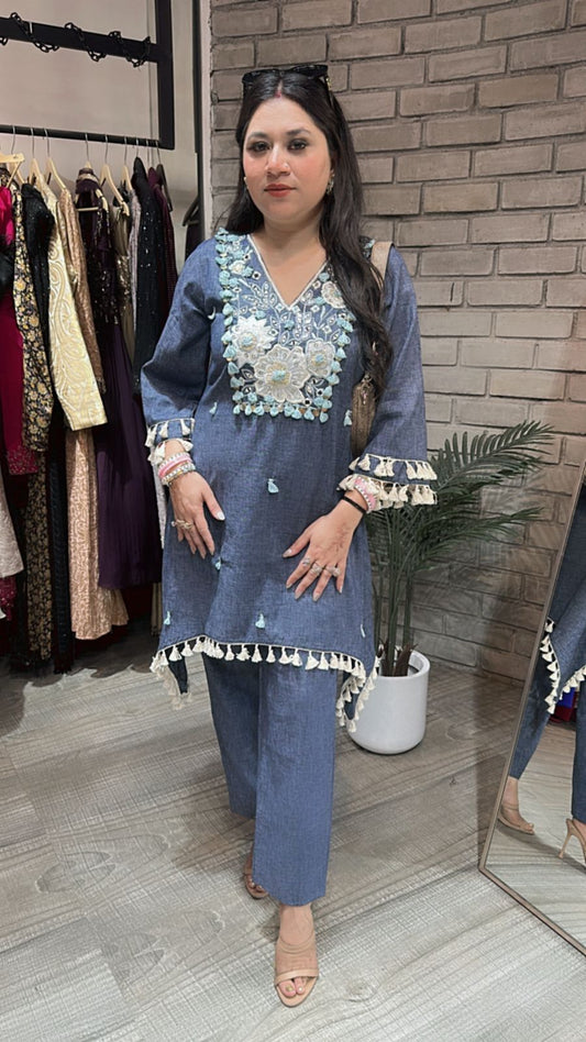 Taj Denim Tassel cordset