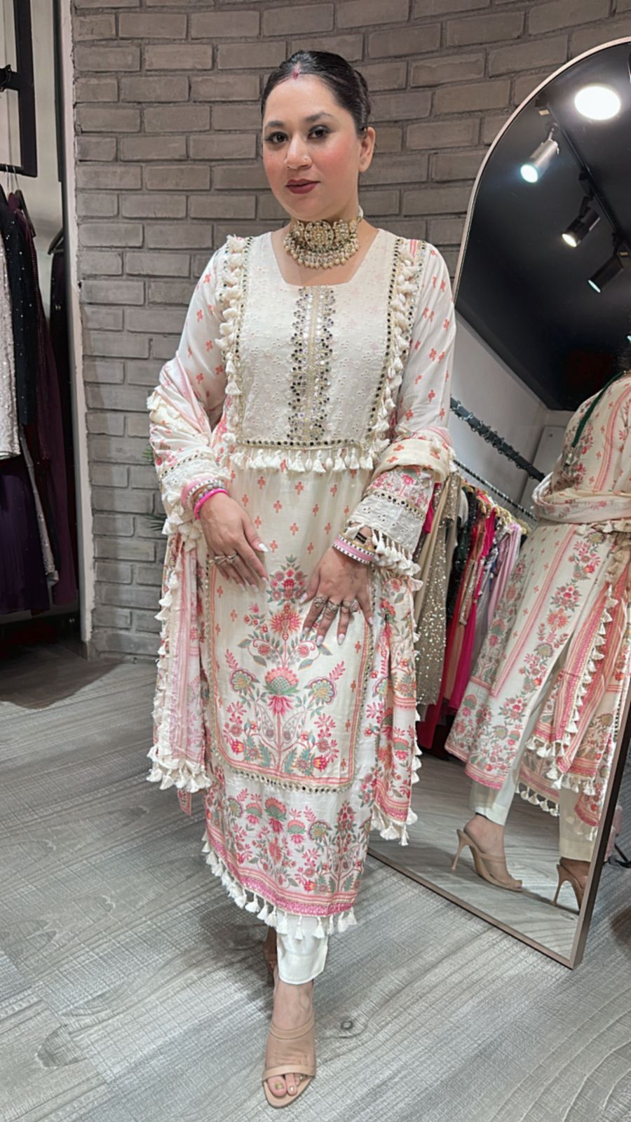 Mubarak Digital Mirror Tassel suit