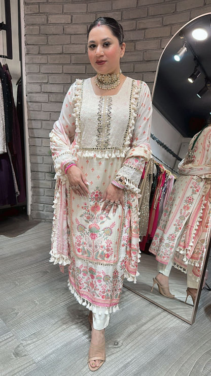 Mubarak Digital Mirror Tassel suit