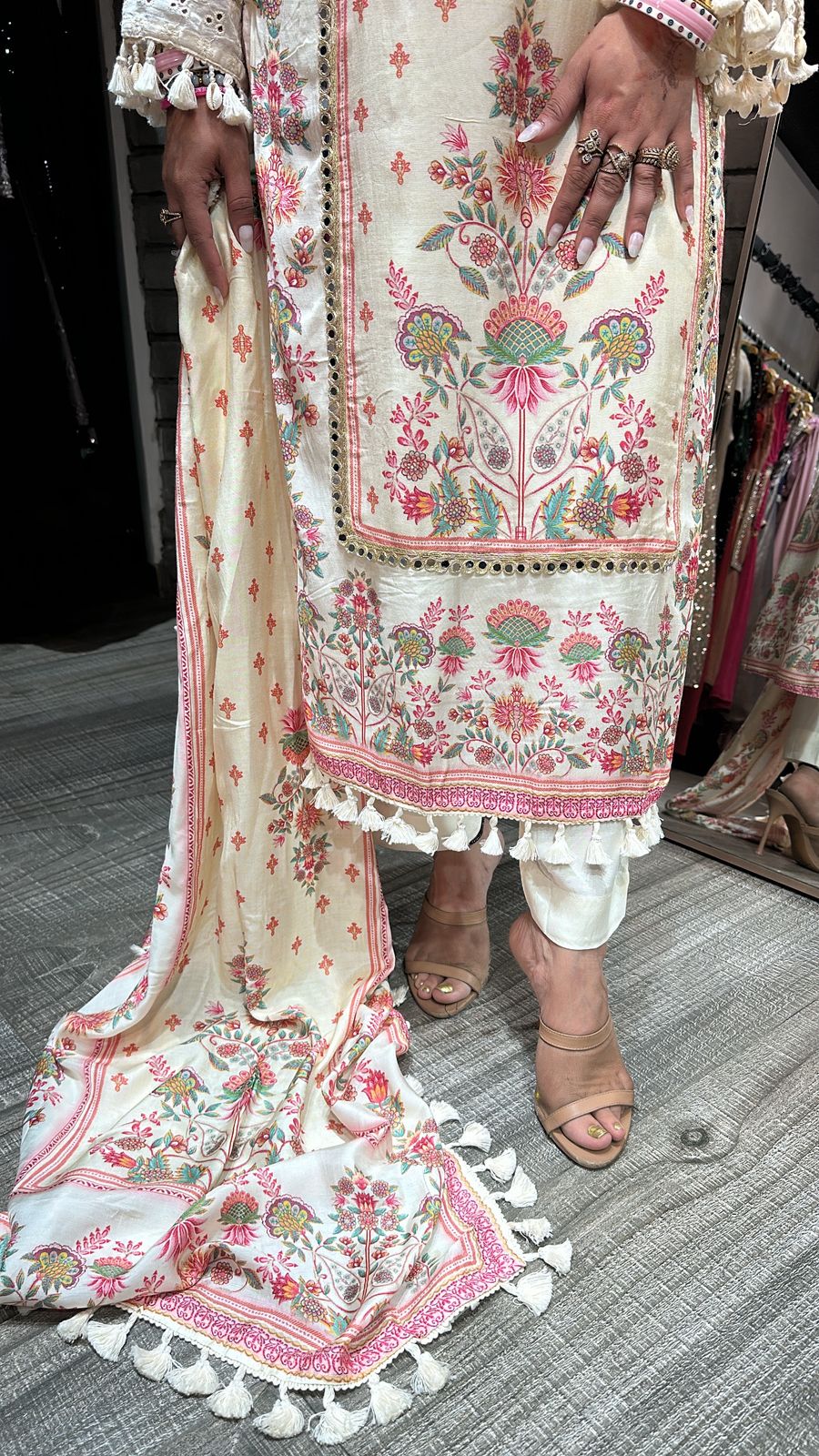 Mubarak Digital Mirror Tassel suit