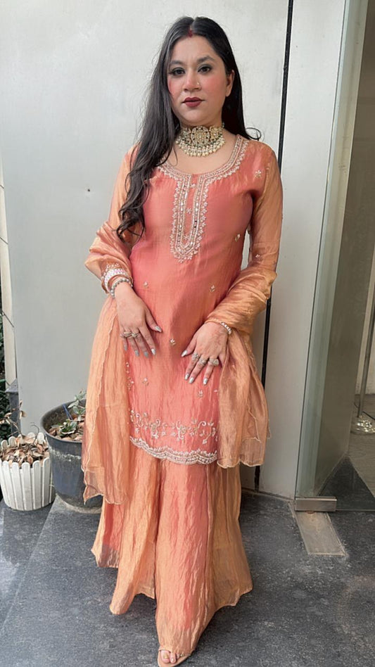 Tilak Rust Hand work Designer Suit
