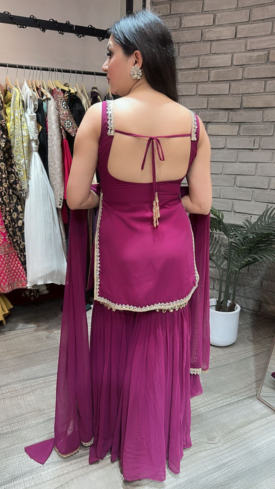 Libas wine Mirror sharara