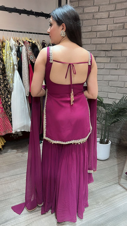 Libas wine Mirror sharara