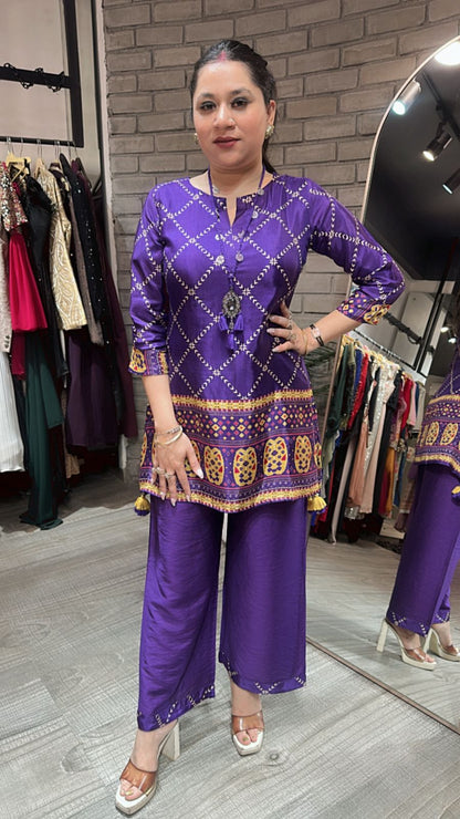 Navratan purple Neck Mala Cordset
