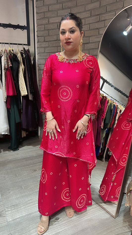 Bismil ke mehfil Hot Pink Cordset