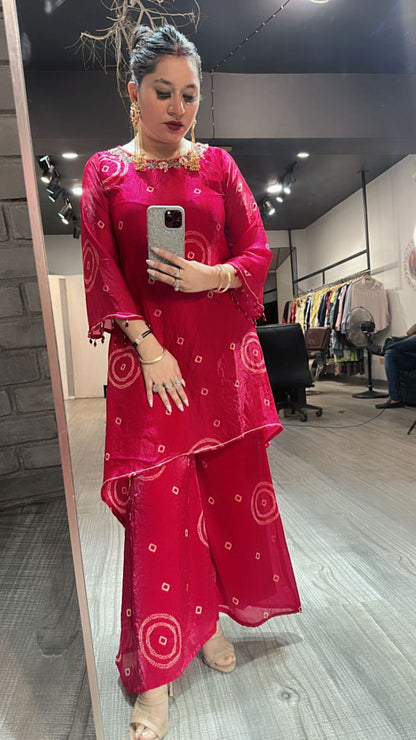 Bismil ke mehfil Hot Pink Cordset