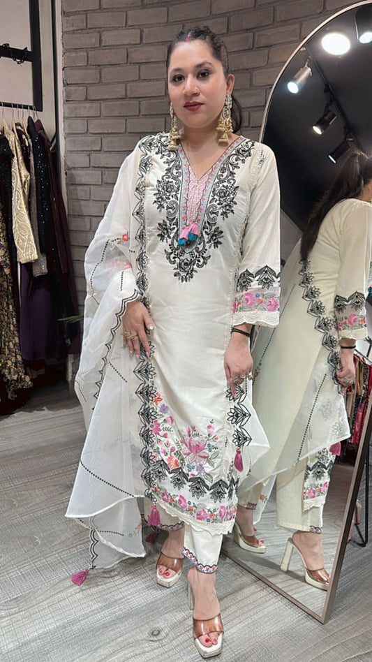 Aheli Ivory Thread work Suit