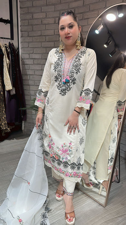 Aheli Ivory Thread work Suit