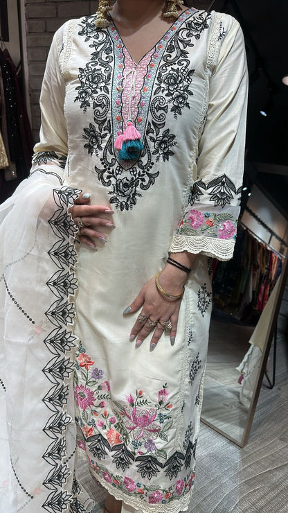 Aheli Ivory Thread work Suit