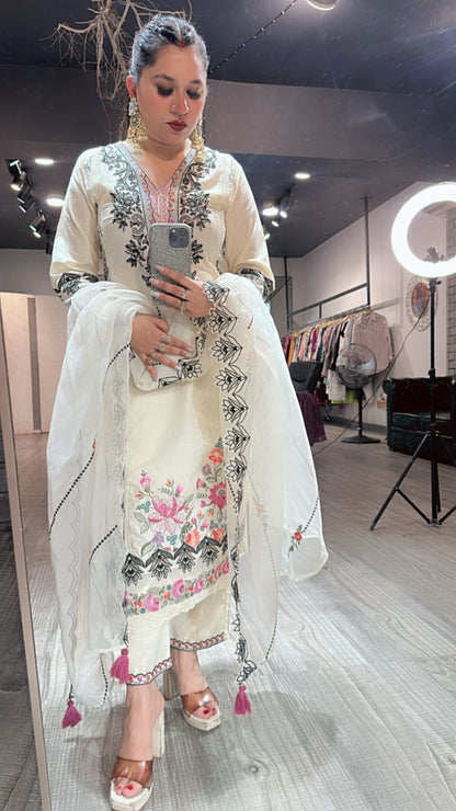 Aheli Ivory Thread work Suit