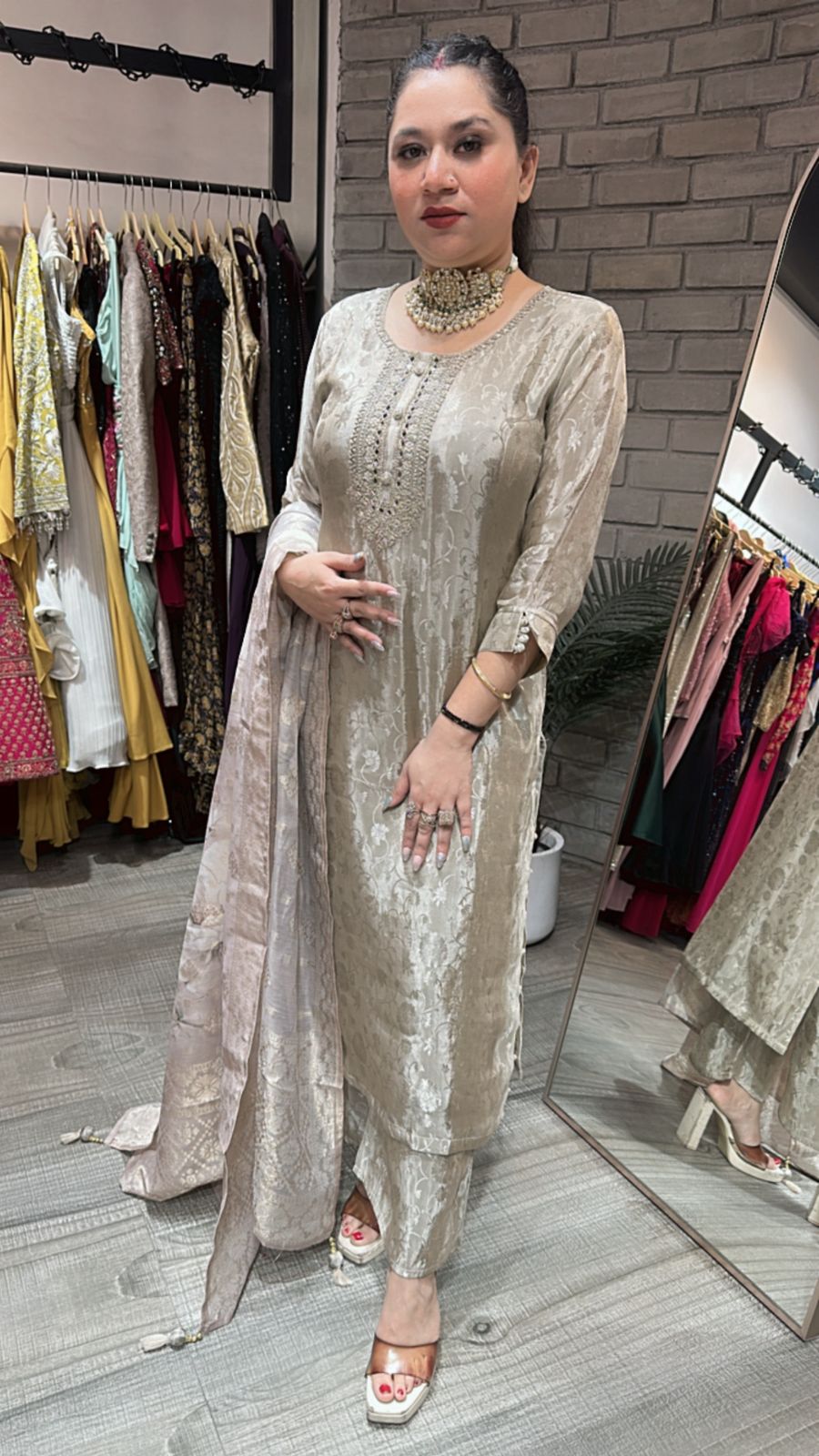 Kanchi Silver Designer Suit