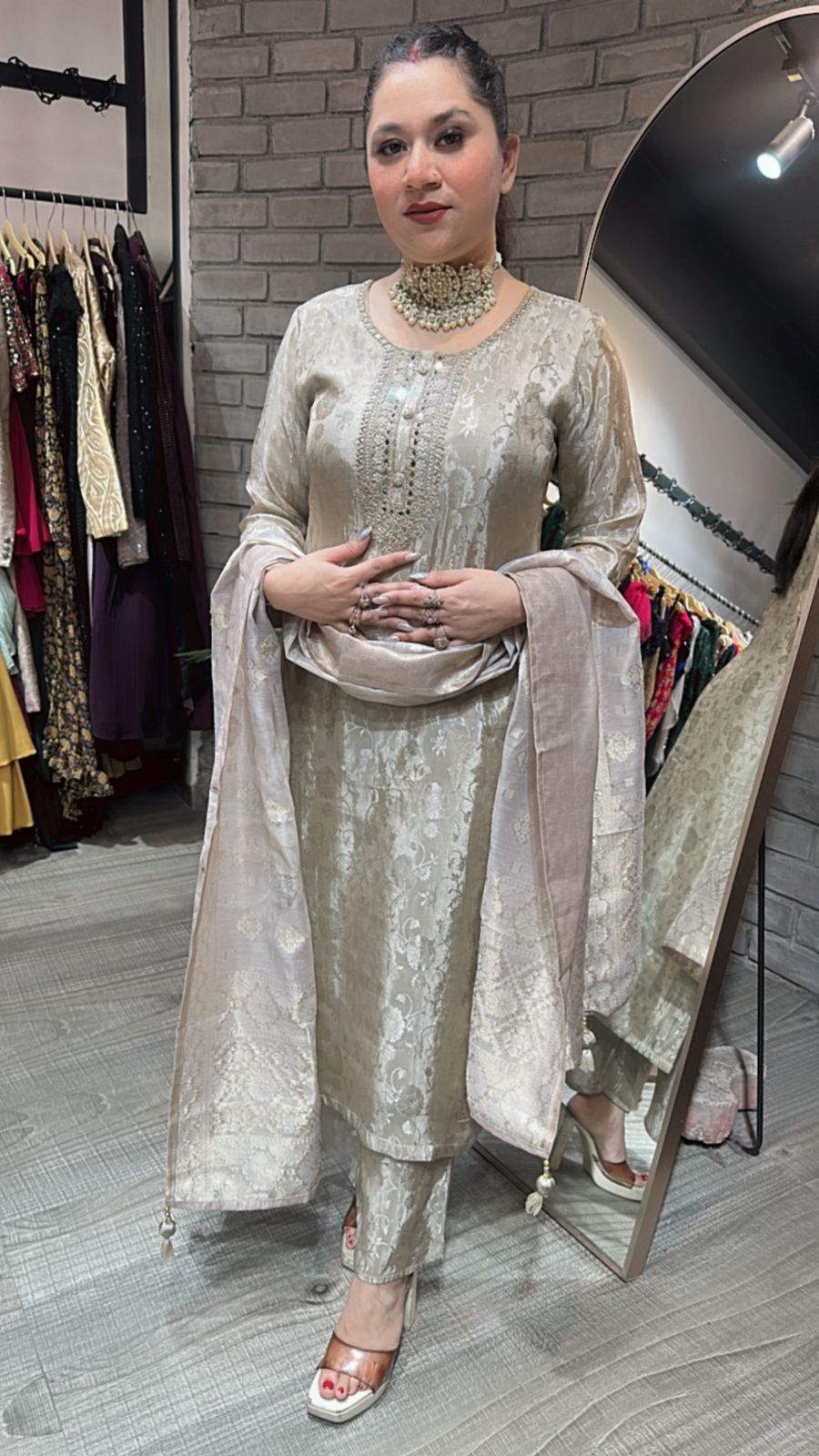 Kanchi Silver Designer Suit