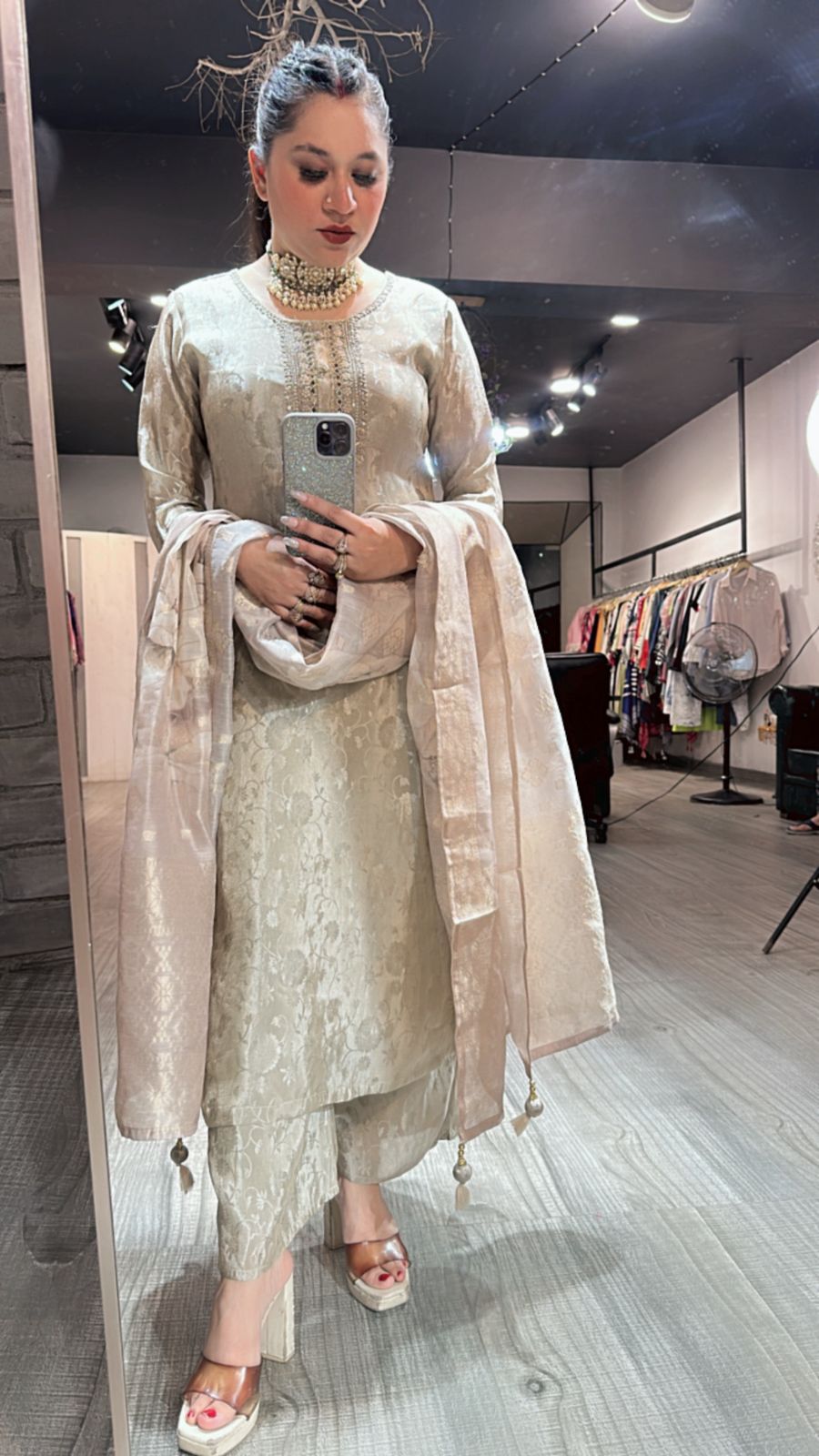 Kanchi Silver Designer Suit