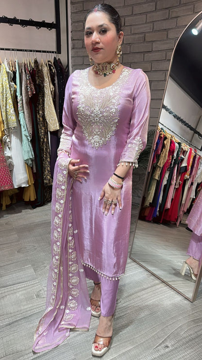 Kesariya Lavander Designer suit